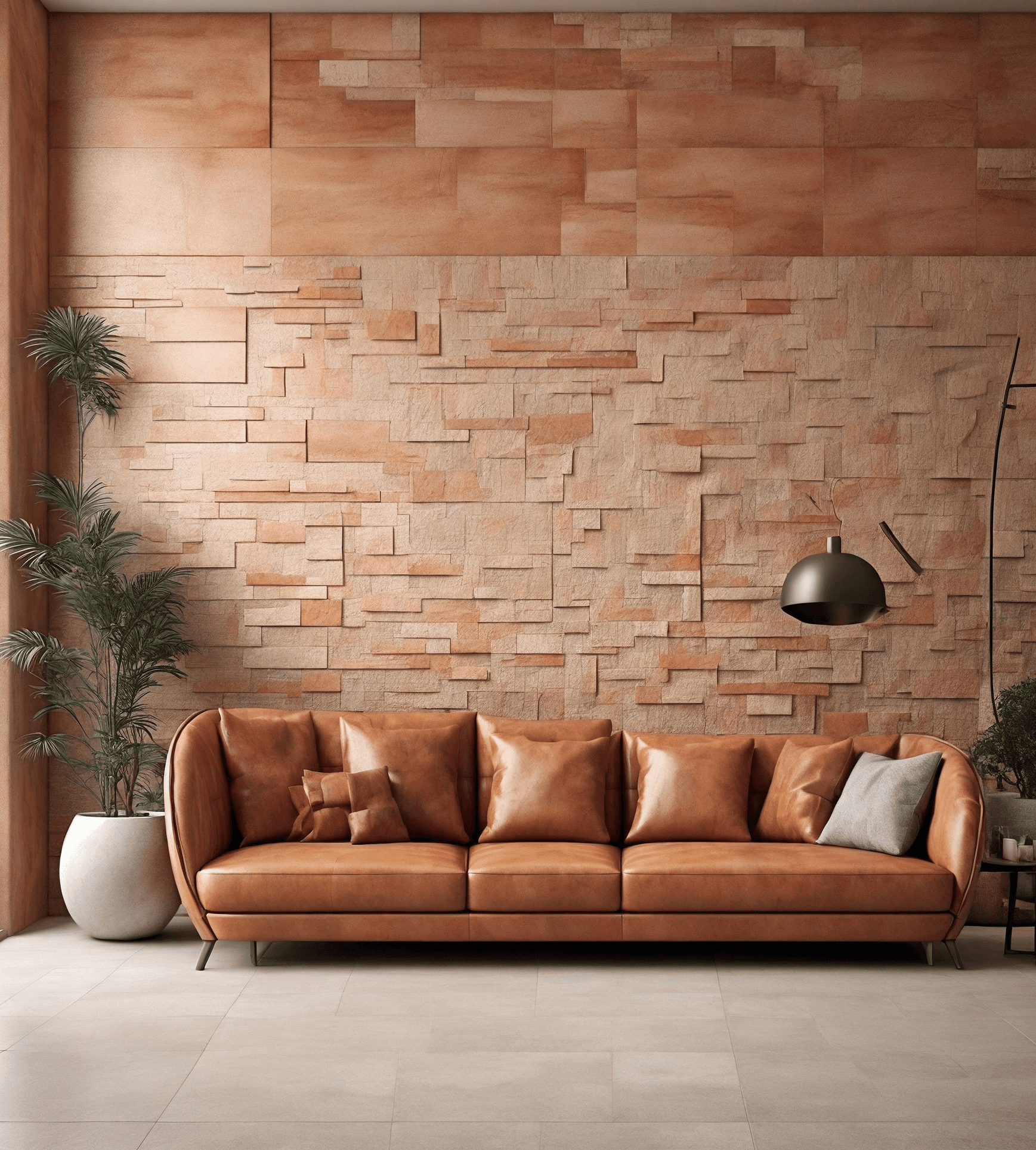Modern wall texture and sofa